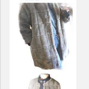 Quilted Grey Fauxfur  Jacket! Cozy Soft S/P